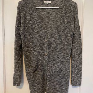 Madewell Oversized Gray Cardigan Sweater Size XXS Long Knit Pockets